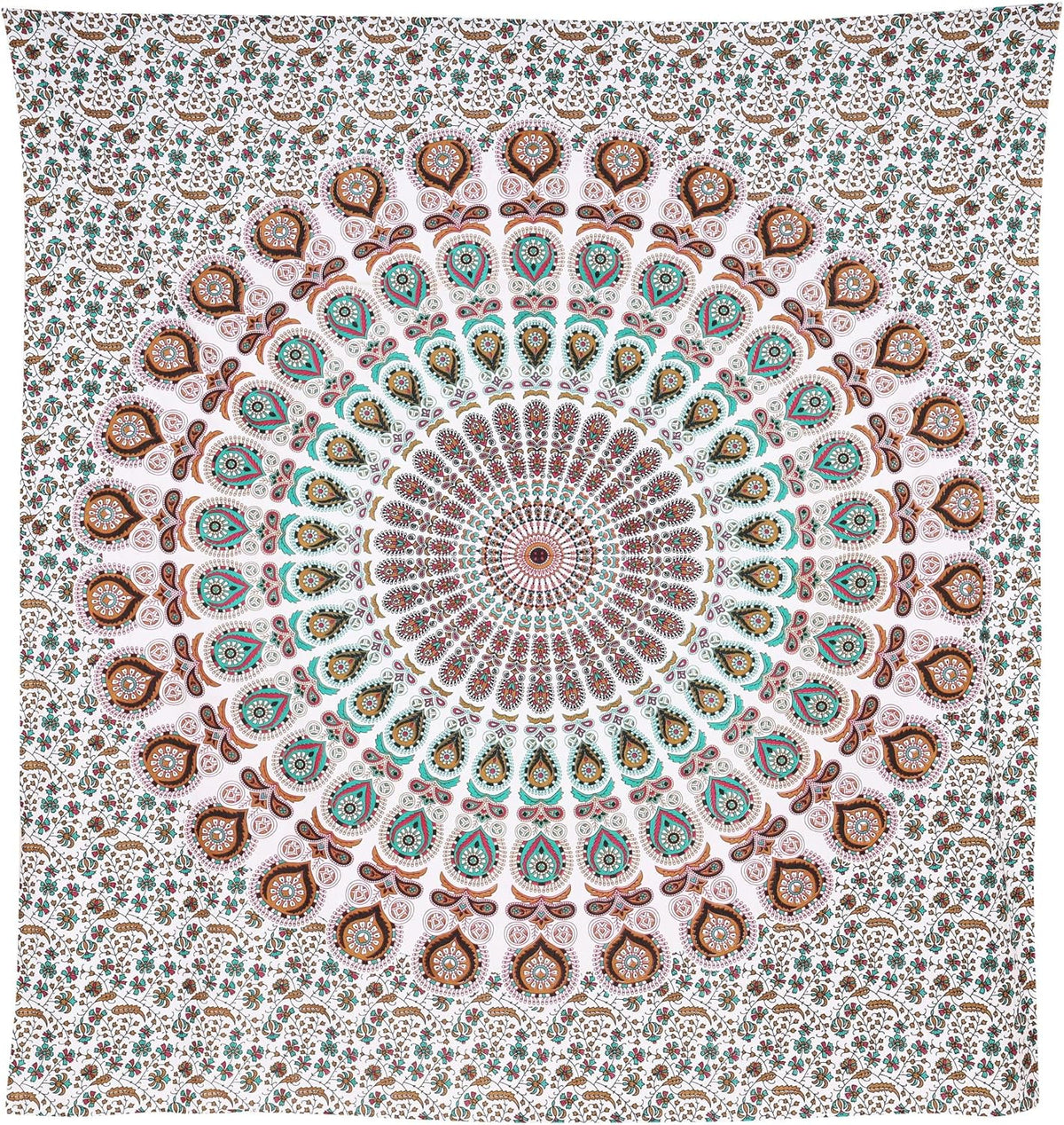 Bless International Handmade Indian hippie Bohemian Psychedelic Peacock Mandala Wall hanging