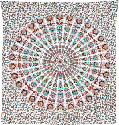 Bless International Handmade Indian hippie Bohemian Psychedelic Peacock Mandala Wall hanging