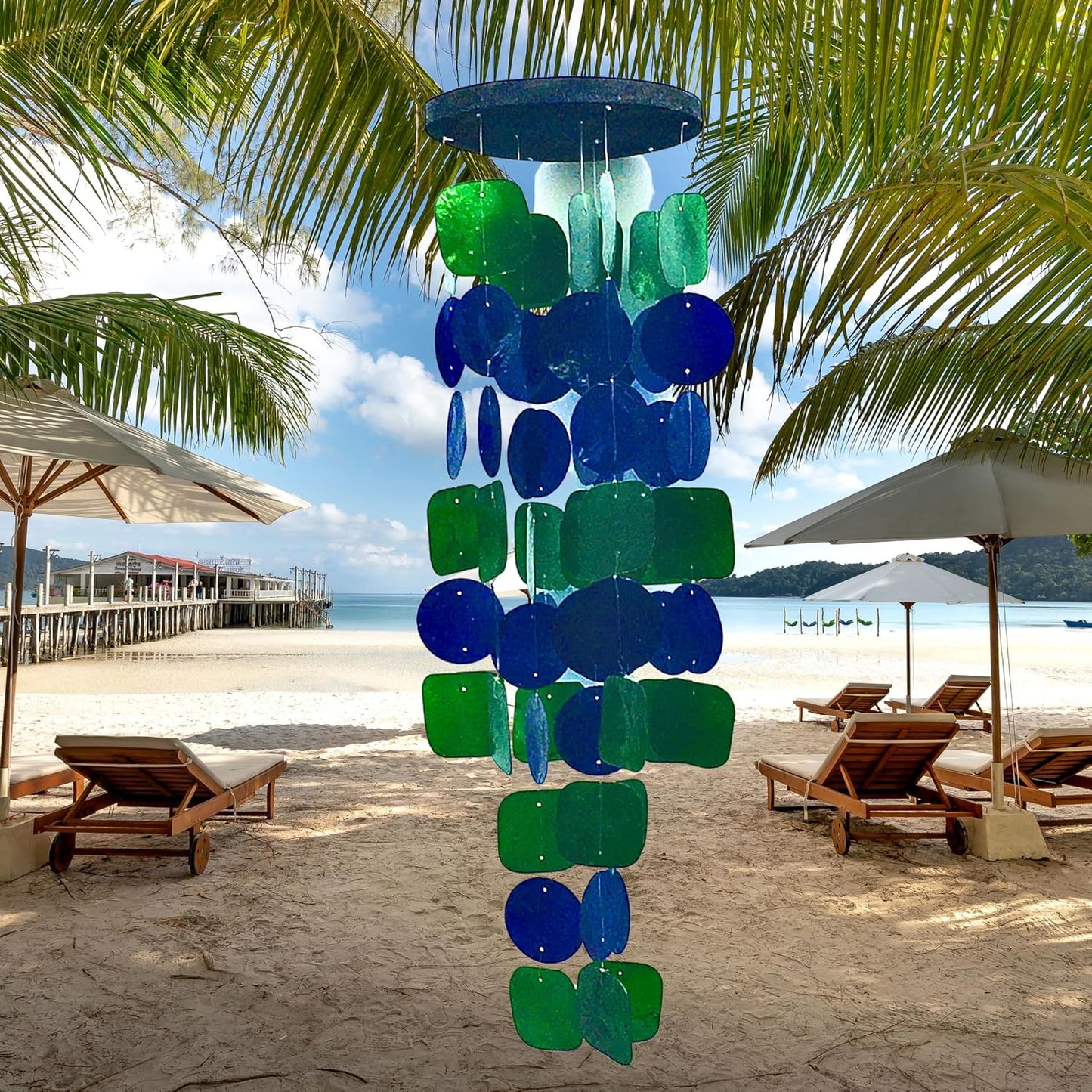 Bellaa 24858 Wind Chimes Outdoor, Garden Decorations, Musical, Indoor/Outside Windchimes, Beach