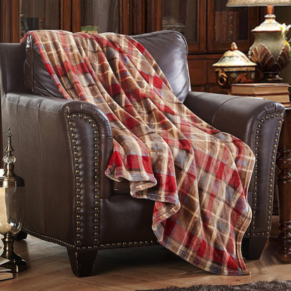 MERRYLIFE Throw Blanket Plaid| Ultra-Plush Soft Colorful Oversized | Decorative Couch Travel