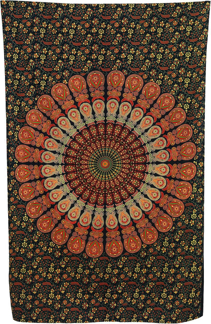 Bless International Handmade Indian hippie Bohemian Psychedelic Peacock Mandala Wall hanging