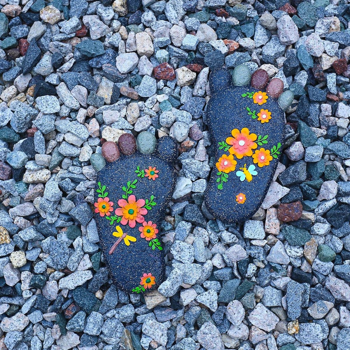 Stepping Stones Garden Decorative Stones for Patio, Deck, Garden or Sidewalk Home Decor Footprint