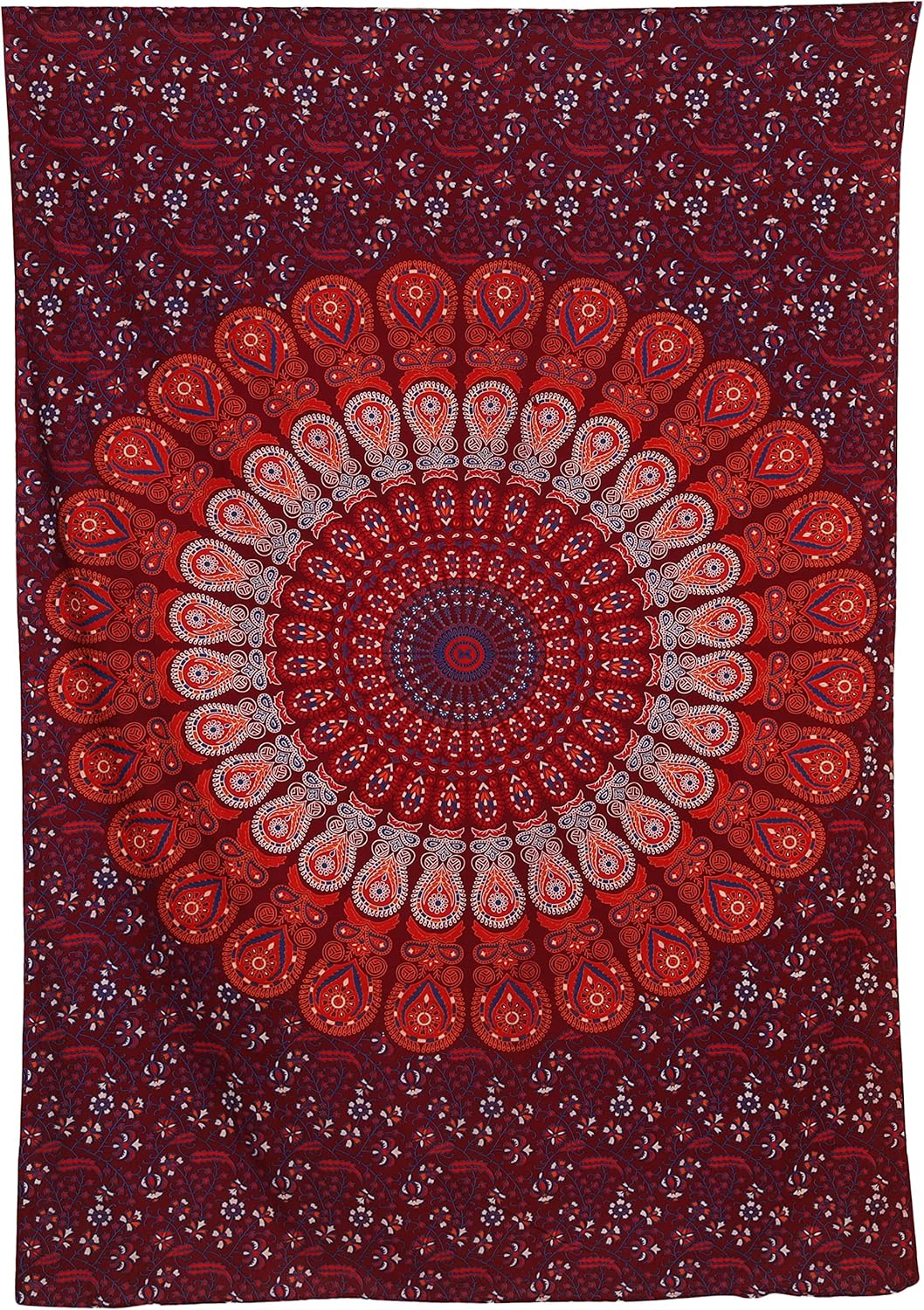 Bless International Handmade Indian hippie Bohemian Psychedelic Peacock Mandala Wall hanging