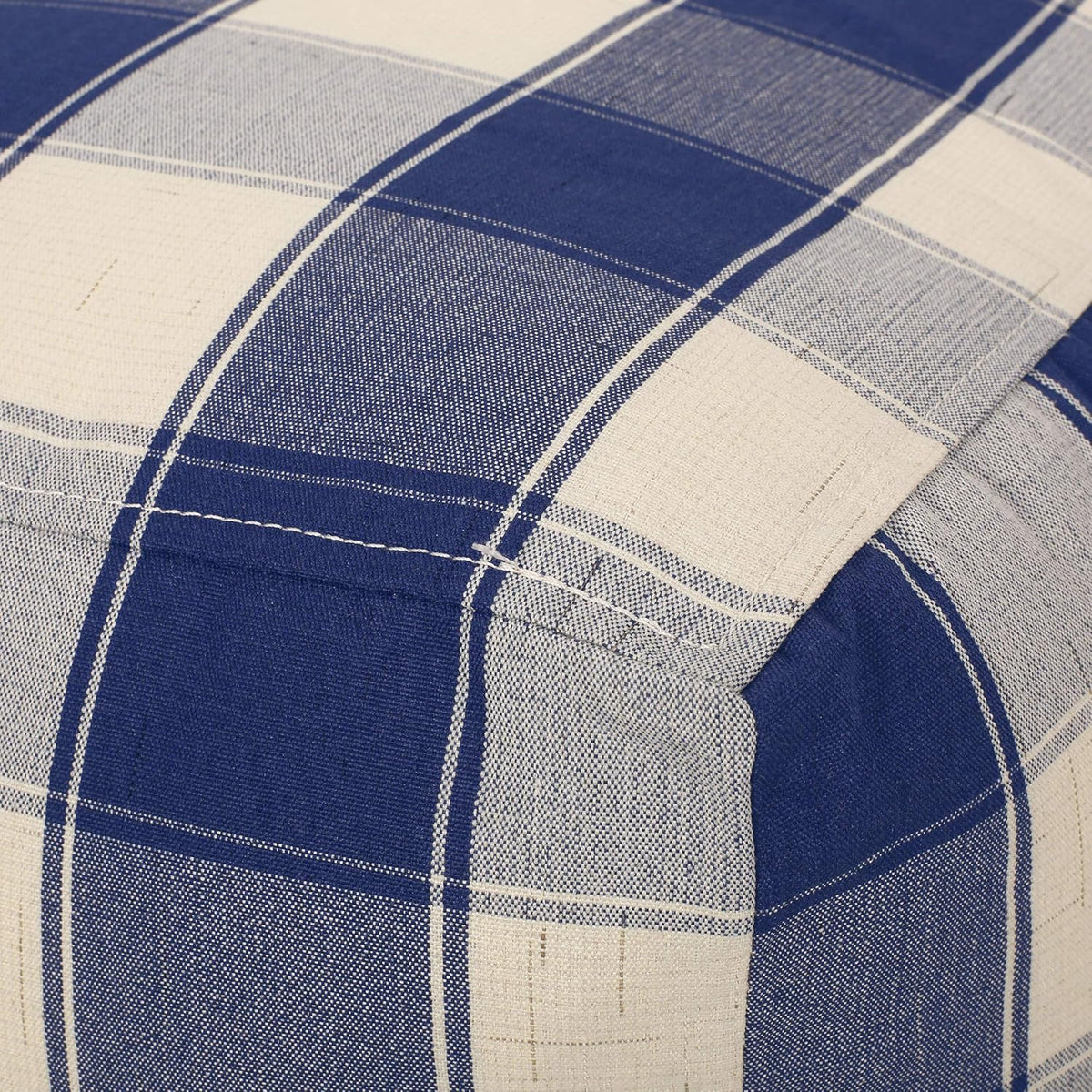 GDFStudio Modern Fabric Checkered Cube Pouf Ottoman Foot Stool - Bean Bag Floor Chair - Foot Rest