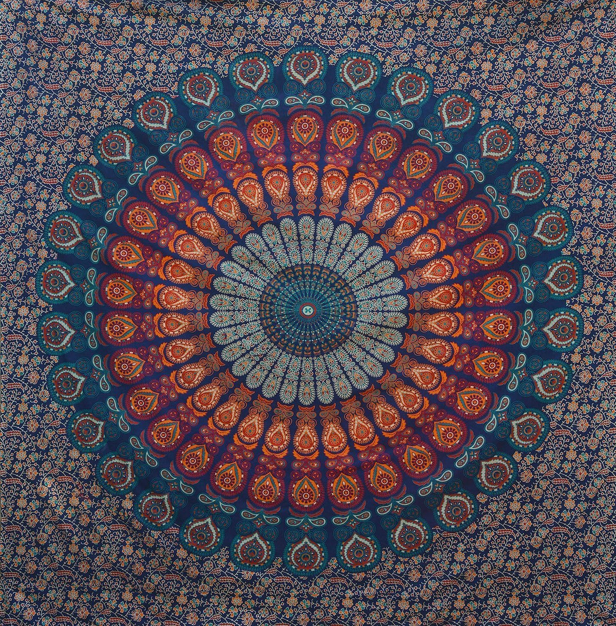 Bless International Handmade Indian hippie Bohemian Psychedelic Peacock Mandala Wall hanging