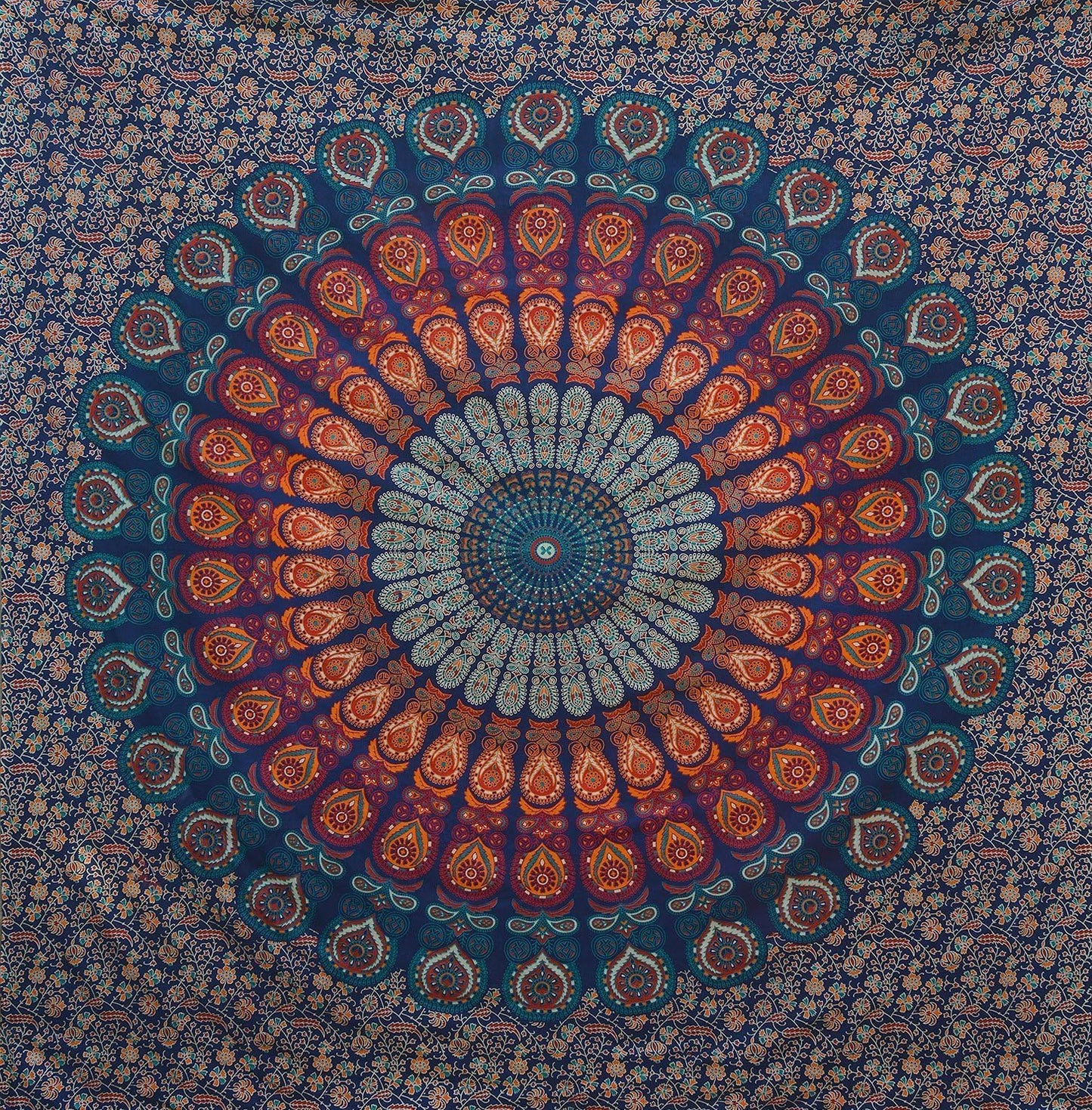 Bless International Handmade Indian hippie Bohemian Psychedelic Peacock Mandala Wall hanging