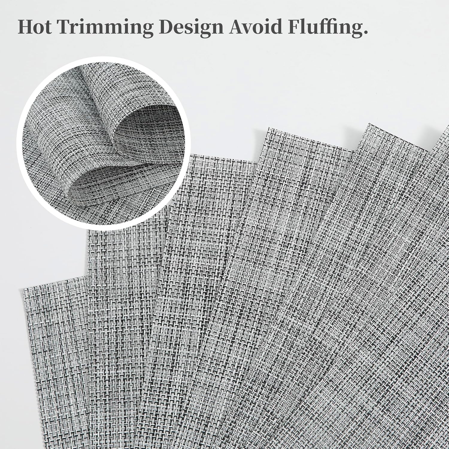 Leetaltree Linen Grey Placemats Set of 6 - Heat Resistant Non-Slip Place mats for Dining Table