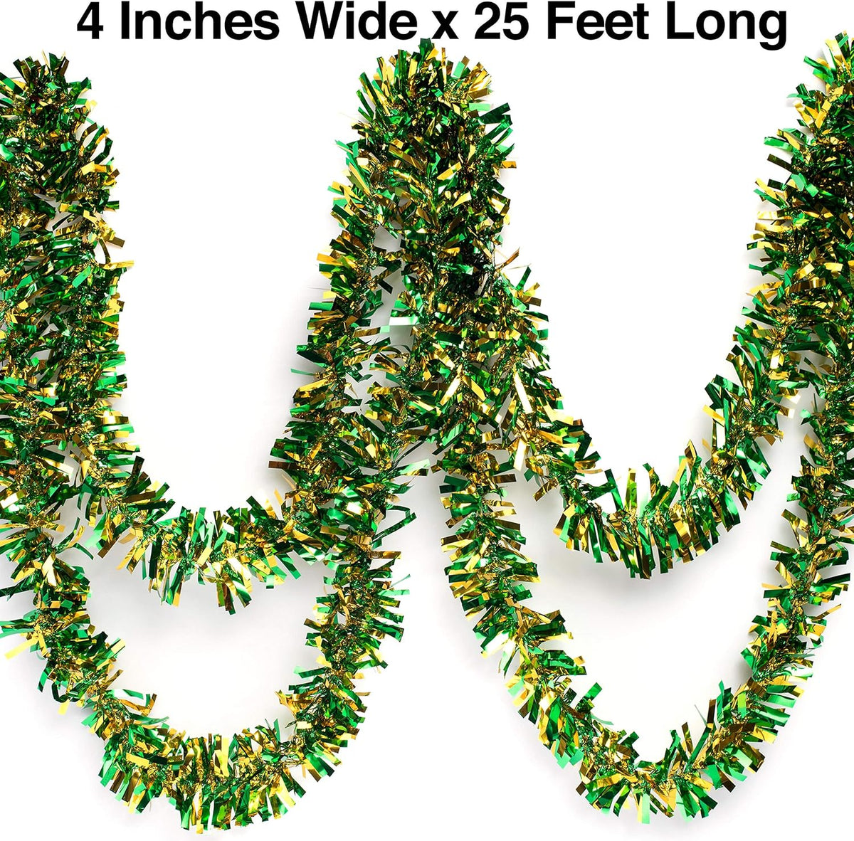 Anderson's Green & Gold Metallic Tinsel Twist for Trailer Or Golf Cart, 4 inches Wide x 25 ft Long