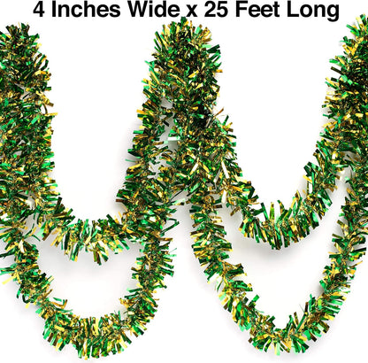 Anderson's Green & Gold Metallic Tinsel Twist for Trailer Or Golf Cart, 4 inches Wide x 25 ft Long