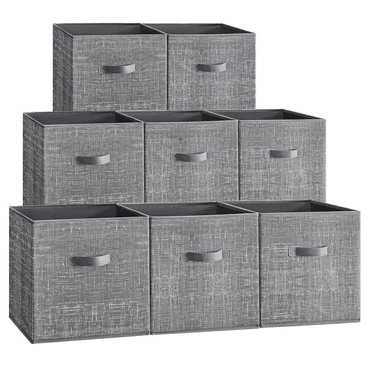 SONGMICS Storage Cubes, Set of 8, 13-Inch Foldable Closet Organizers