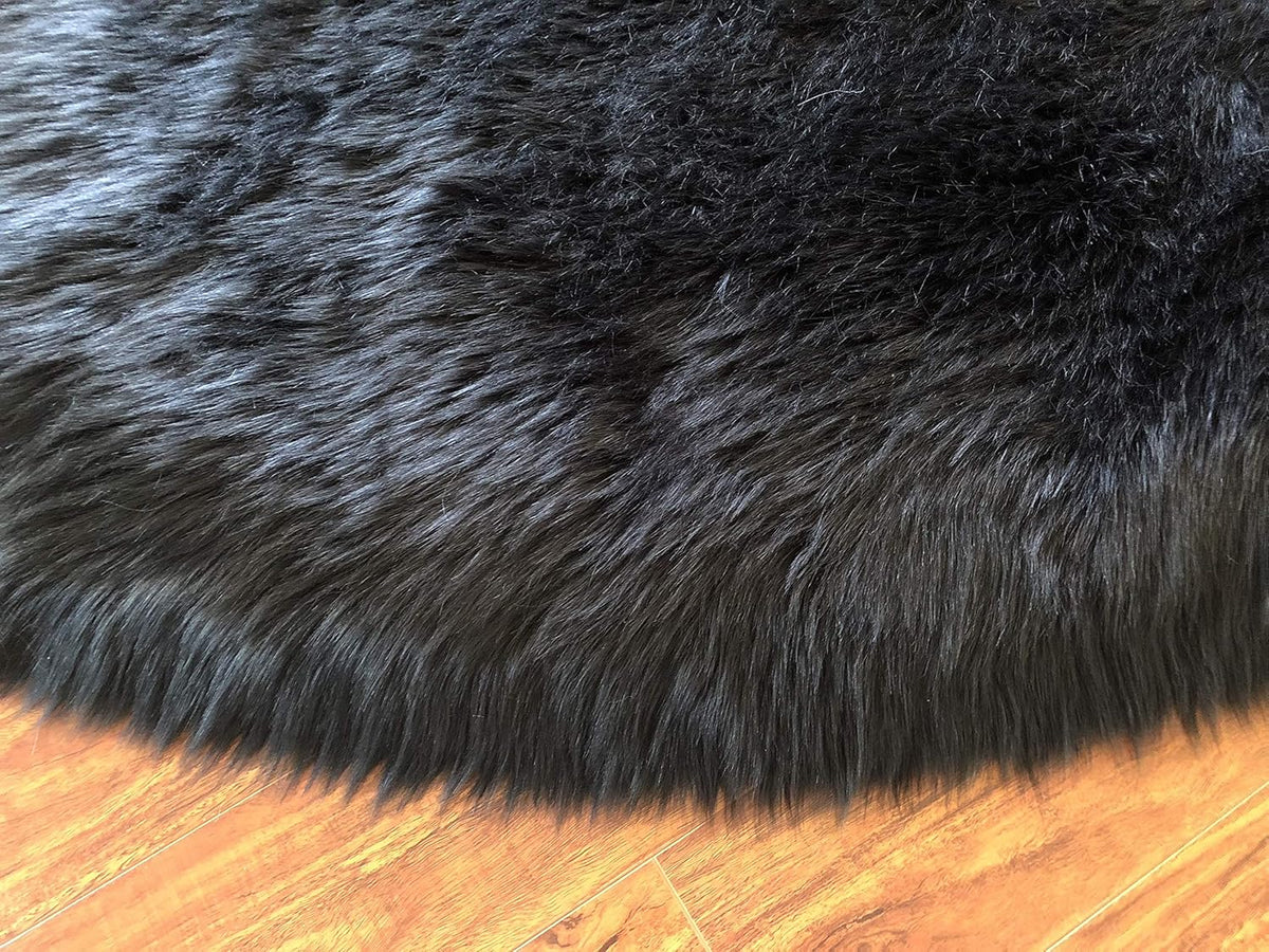 LAMBZY Faux Sheepskin Hypoallergenic Free Shape Silky Shag Rug, Luxury Shaggy Silky Plush Carpet