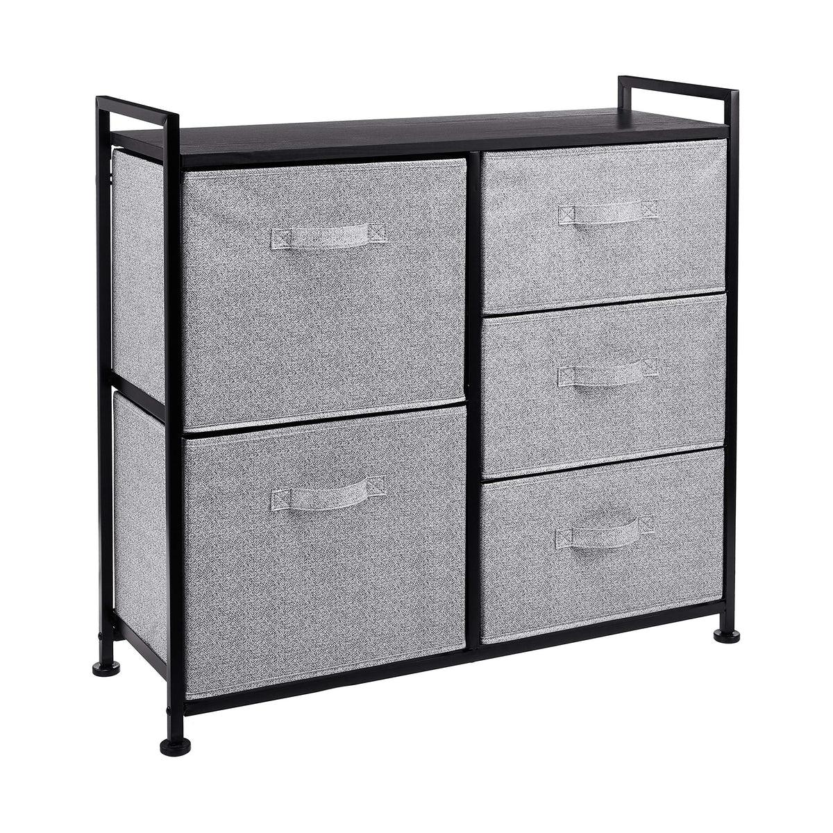 Amazon Basics Closet Organizer with 5-Fabric Storage Drawers for Bedroom, Living Room, Black