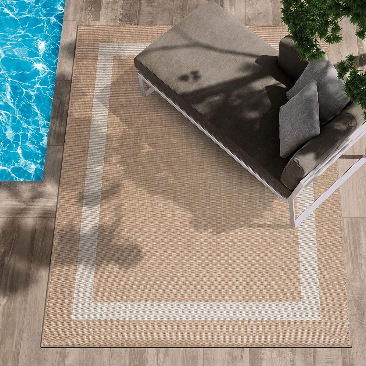 CAMILSON Outdoor Rug 9x12, Large Modern Outside Rugs for Patios Porches Waterproof Durable Washable