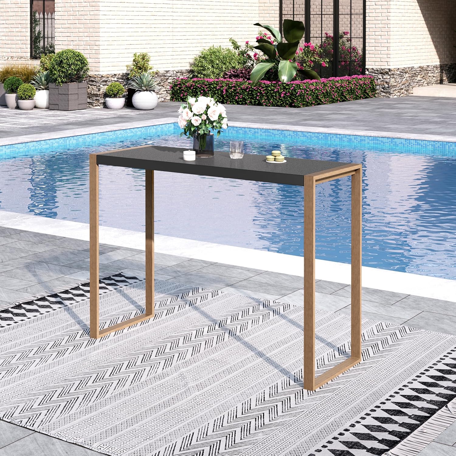 Sophia & William Bar Table,Bar Height Pub Table Counter Height Bar Table,Larimar Tabletop and