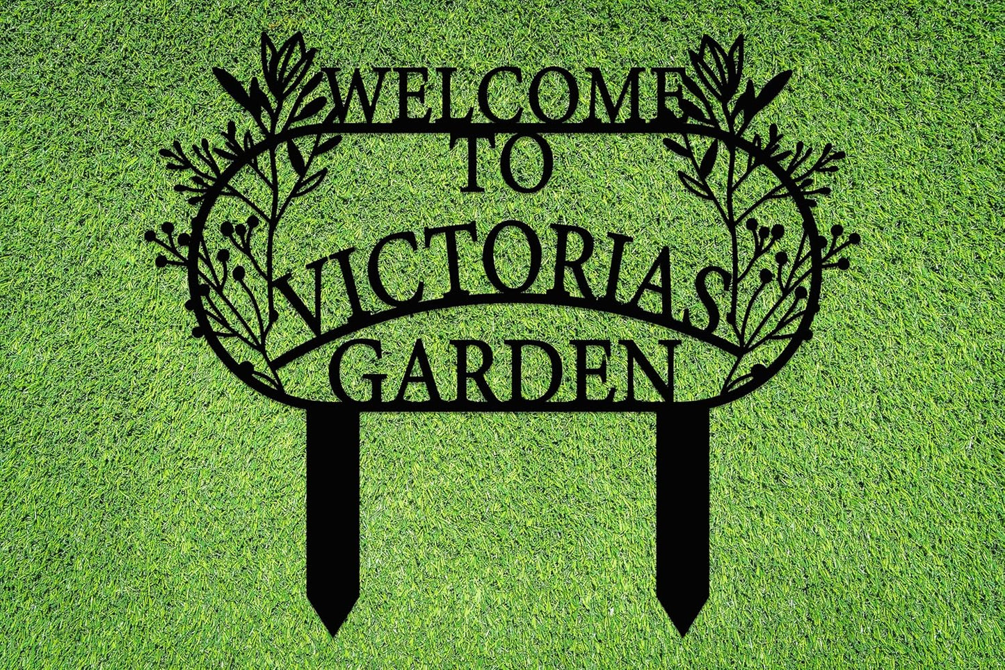Personalized Metal Garden Sign with Stake, Custom Garden Decor for Outdoor, Custom Family Name