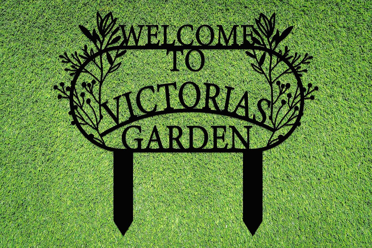 Personalized Metal Garden Sign with Stake, Custom Garden Decor for Outdoor, Custom Family Name