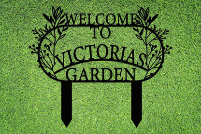 Personalized Metal Garden Sign with Stake, Custom Garden Decor for Outdoor, Custom Family Name