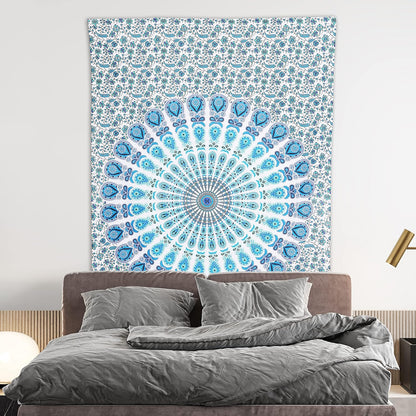 Bless International Handmade Indian hippie Bohemian Psychedelic Peacock Mandala Wall hanging