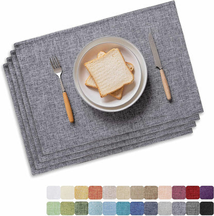 Home Brilliant Linen Placemats Set of 4 Heat Resistant Washable Placemats for Parties Buffet