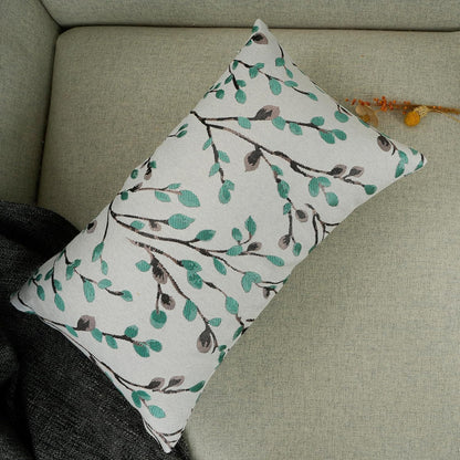 YOUR SMILE Classical Embroidery Jacquard Green Square Decorative Throw Pillow Case Cushion