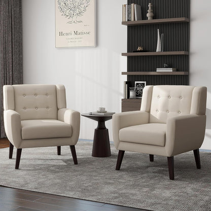 UIXE Accent Chair, Modern Upholstered Armchair in Fabric for Living Room, Comfy Club Arm Chairs