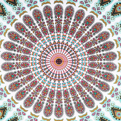 Bless International Handmade Indian hippie Bohemian Psychedelic Peacock Mandala Wall hanging