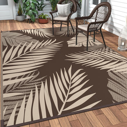 GENIMO Outdoor Rug 5' x 8' Waterproof for Patios Clearance, Reversible Outdoor Plastic Straw