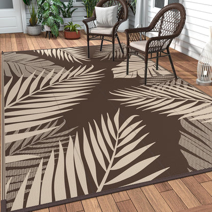 GENIMO Outdoor Rug 6' x 9' Waterproof for Patios Clearance, Reversible Outdoor Plastic Straw