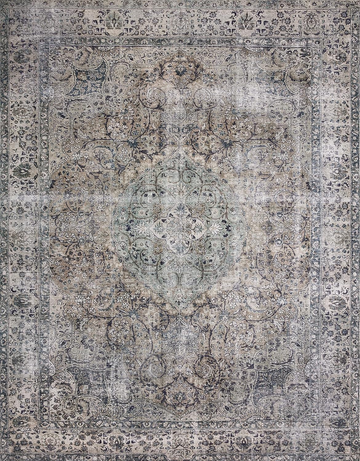 Loloi Layla Collection LAY-06 Taupe/Stone 2'-6" x 12'-0" .13" Thick Runner Rug, Soft, Durable