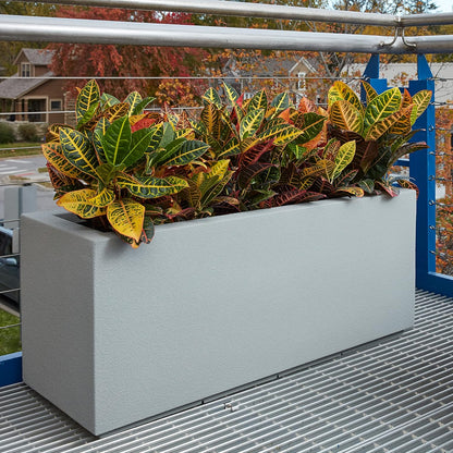 PolyStone Milan Tall Modern Outdoor/Indoor Rectangular Trough Planter, 46" L X 17" W X 19" H