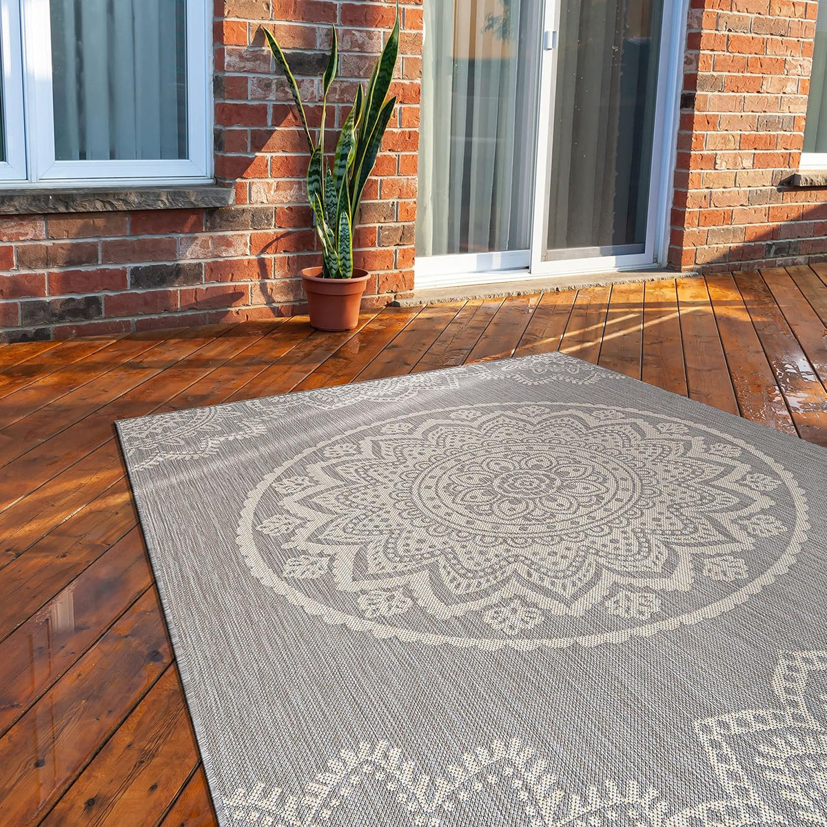 CAMILSON Outdoor Rug 6x9 Modern Area Rugs for Indoor and Outdoor Patios and Porches - Waterproof