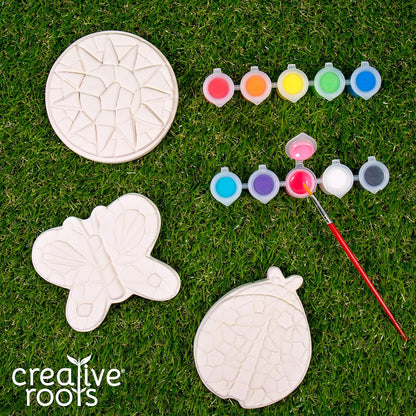 Creative Roots Paint Your Own Butterfly, Ladybug & Sun Stepping Stone by Horizon Group USA, 1 box