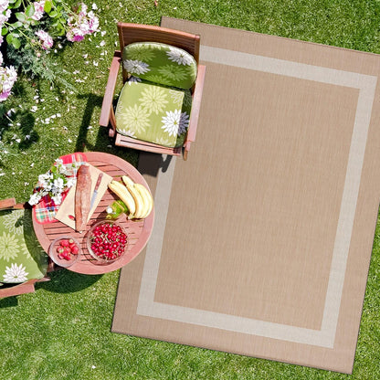 CAMILSON Outdoor Rug 9x12, Large Modern Outside Rugs for Patios Porches Waterproof Durable Washable