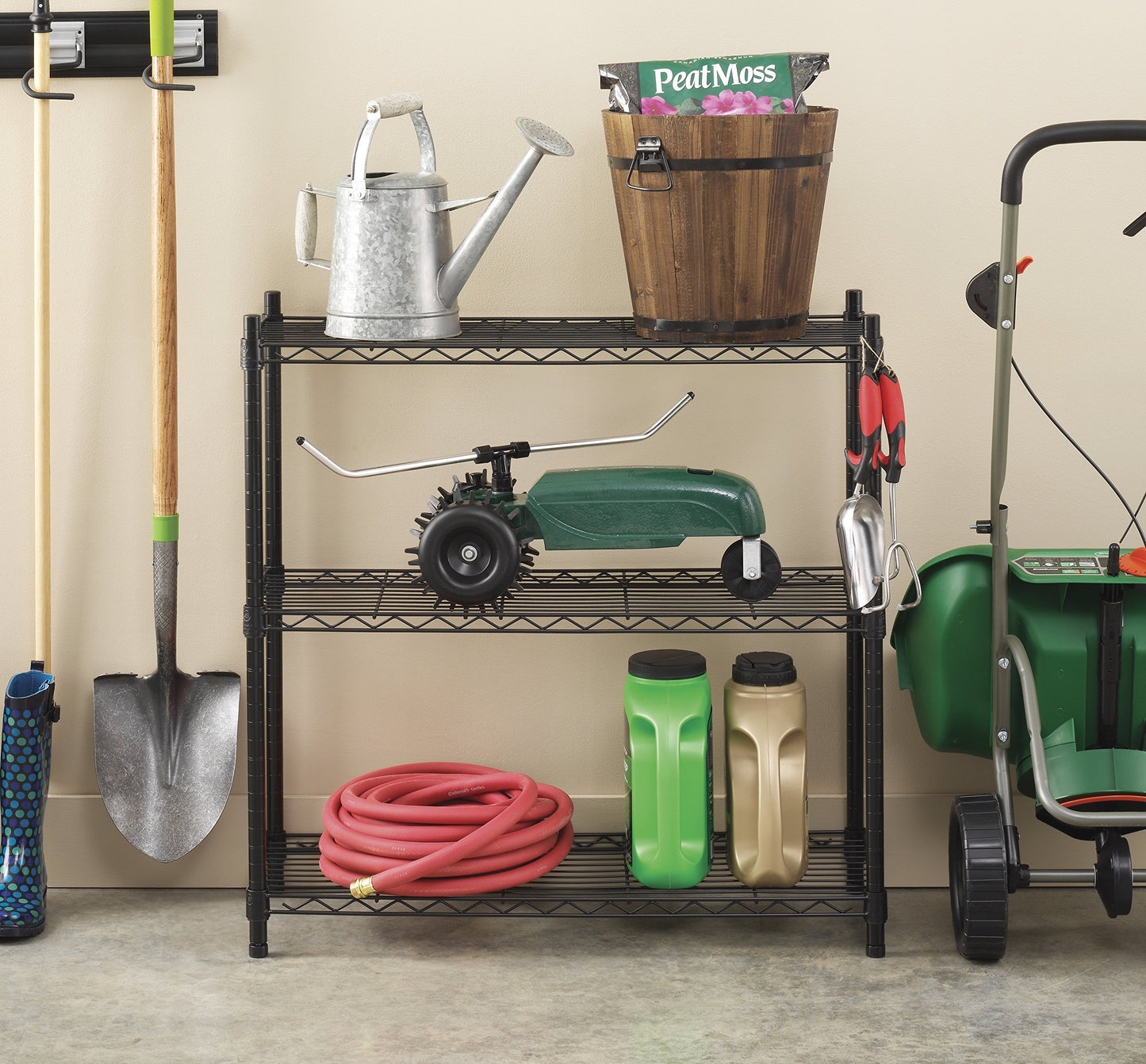 Whitmor 3 Tier Shelving Unit, Metal Storage Shelves, 400 lbs Capacity per Shelf, 1200 lbs Total