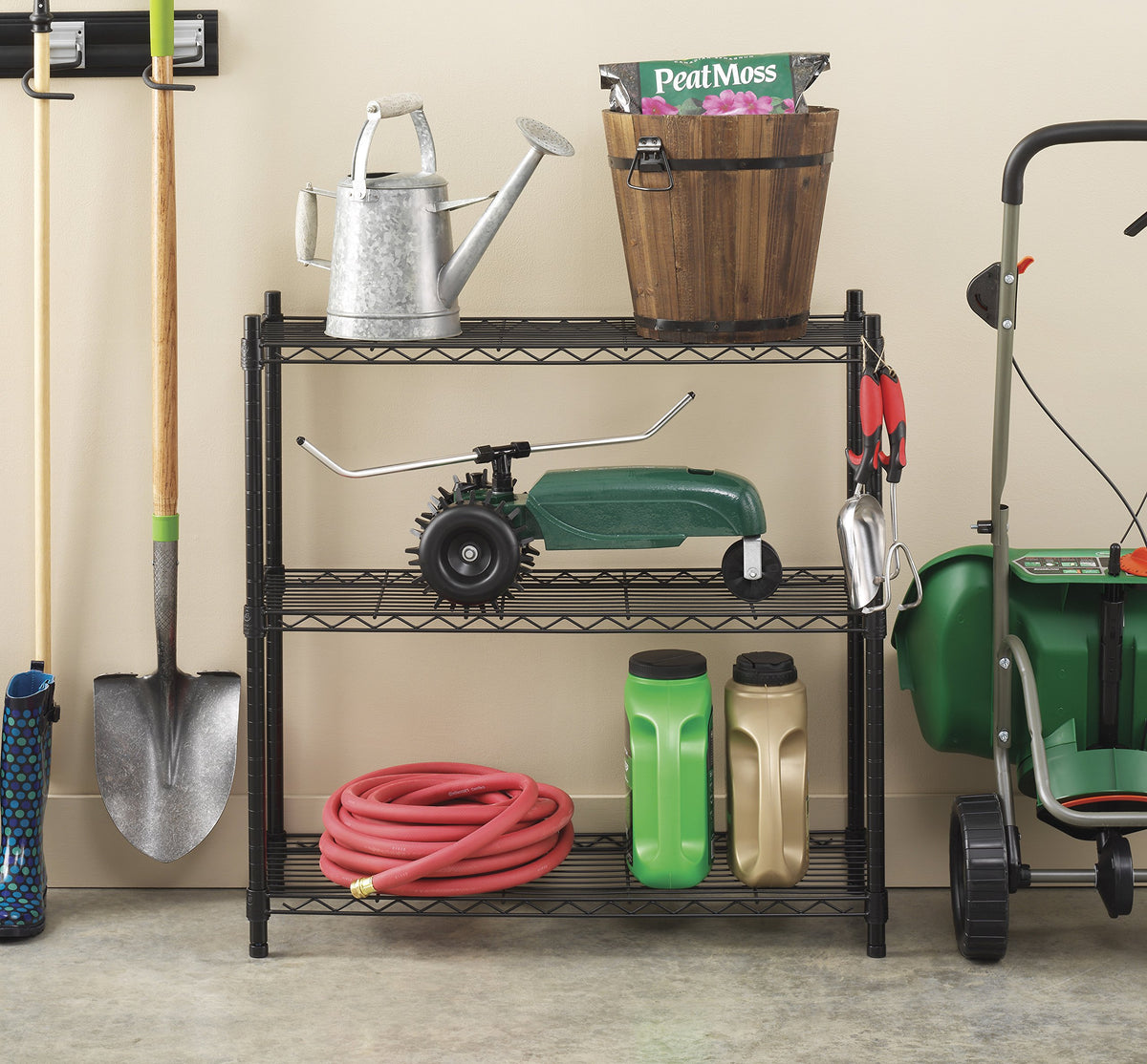 Whitmor 3 Tier Shelving Unit, Metal Storage Shelves, 400 lbs Capacity per Shelf, 1200 lbs Total