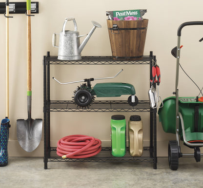Whitmor 3 Tier Shelving Unit, Metal Storage Shelves, 400 lbs Capacity per Shelf, 1200 lbs Total