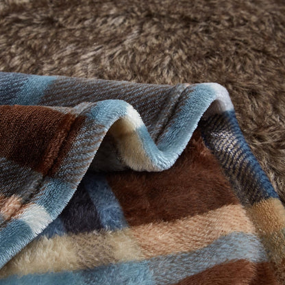 MERRYLIFE Throw Blanket Plaid Sherpa | Ultra-Plush Soft Colorful Oversized | Decorative Couch