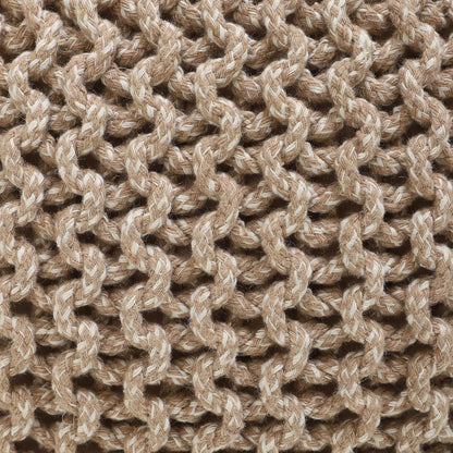 REDEARTH Round Pouf Ottoman - Hand Knitted Cable Boho Poof Home Décor Pouffe Circular Footrest for