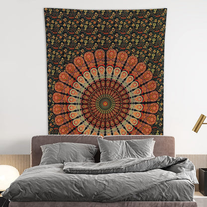 Bless International Handmade Indian hippie Bohemian Psychedelic Peacock Mandala Wall hanging