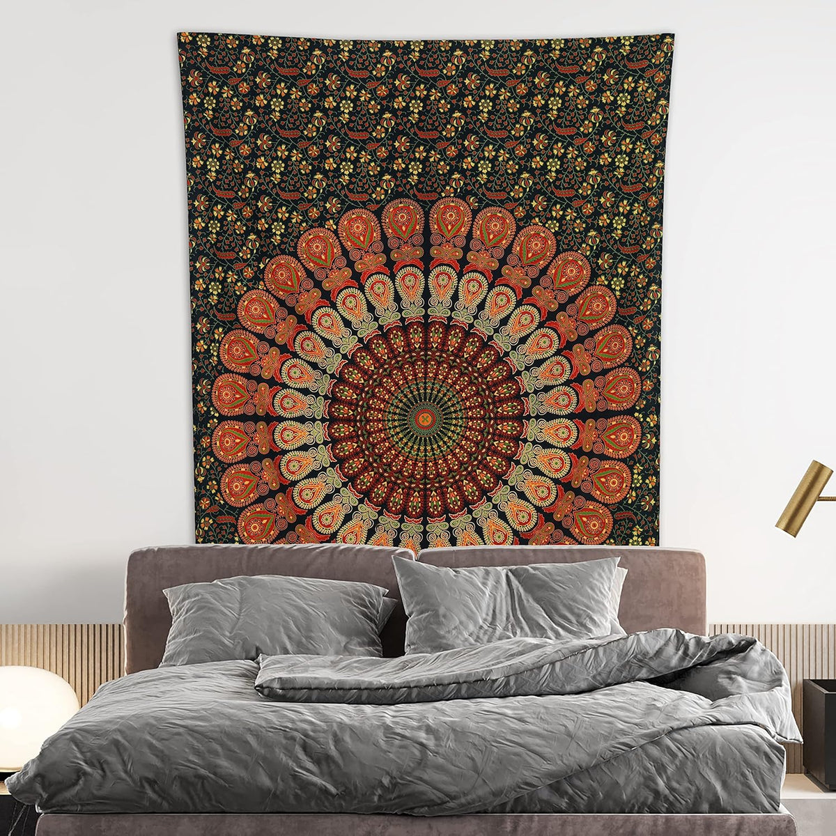 Bless International Handmade Indian hippie Bohemian Psychedelic Peacock Mandala Wall hanging