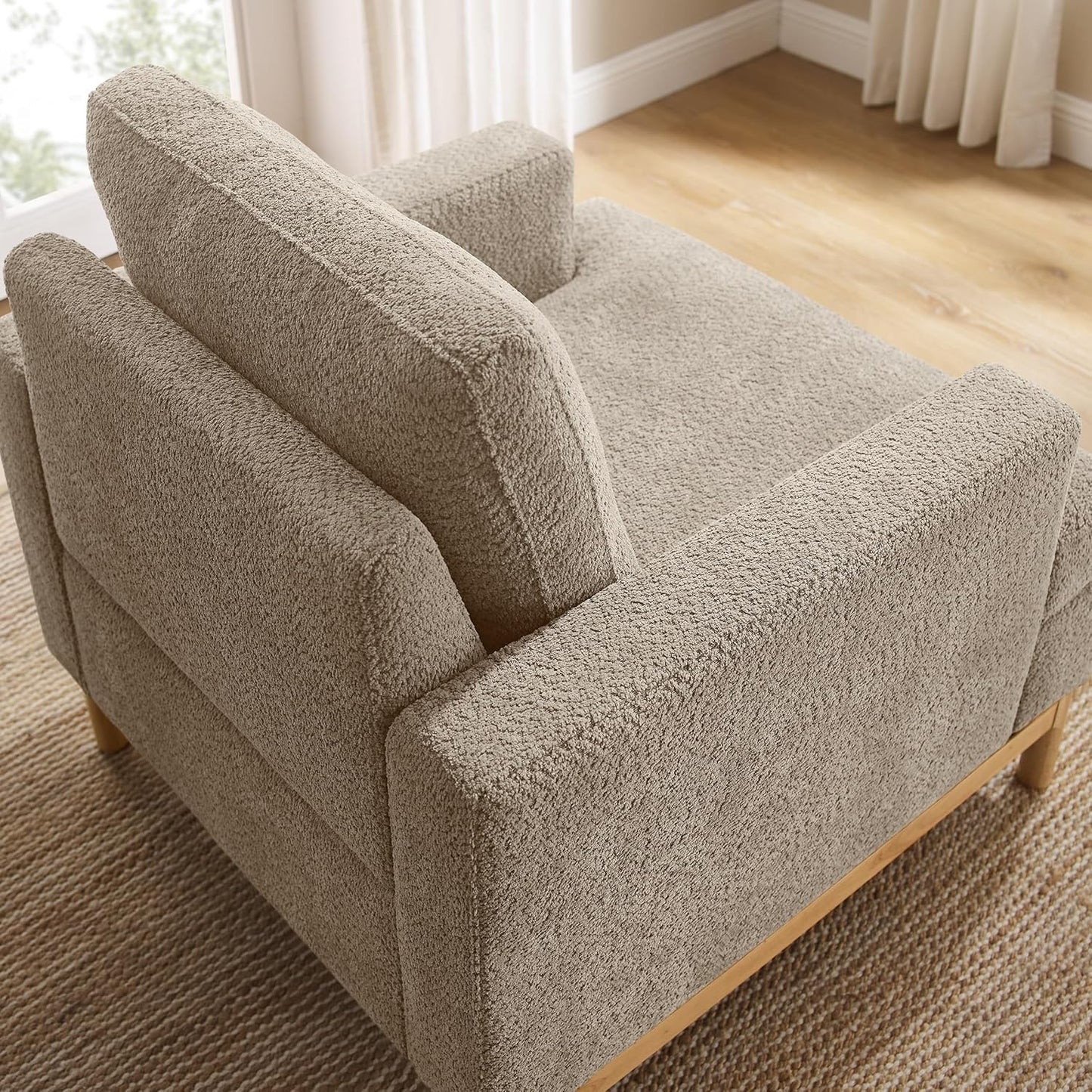 Oversized Accent Chair, Mid Century Modern Upholstered Armchair for Living Room, Comfy Chair for