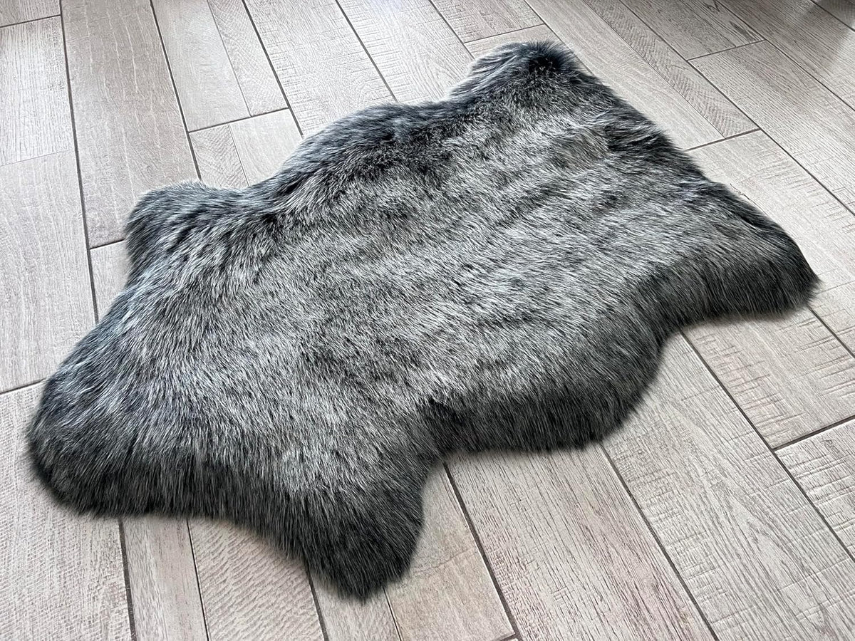 LAMBZY Faux Sheepskin Super Soft Hypoallergenic Free Shape Silky Shag Rug, Luxury Shaggy Plush