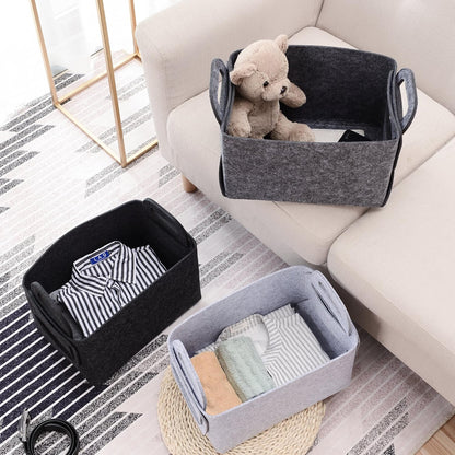 Minoisome Storage Basket Felt Storage Bin Collapsible& Convenient Box Organizer with Carry Handles
