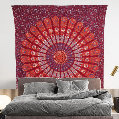 Bless International Handmade Indian hippie Bohemian Psychedelic Peacock Mandala Wall hanging