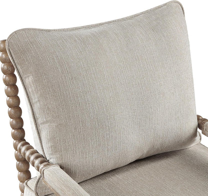 DUHOME Linen Fabric Spindle Accent Chair with Wood Frame,Modern Accent Chairs with Padded Spring