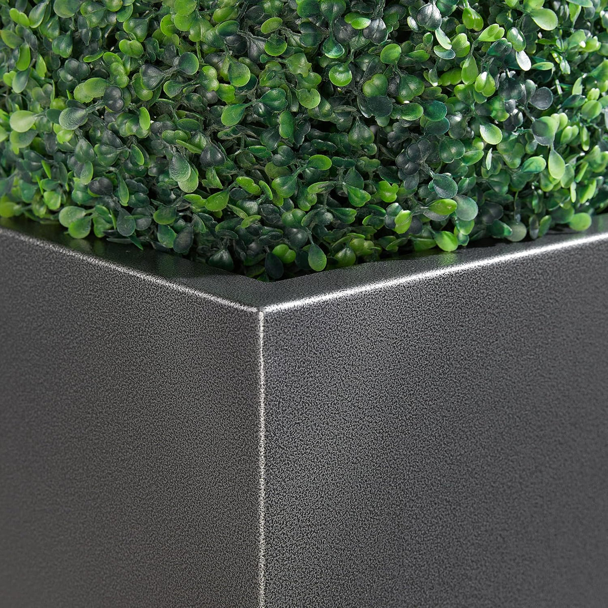 Metallic Heavy Tall Outdoor/Indoor Planter Box, Rectangular, 14Lx14Wx30H Inches, ‎25LBS/PC, Dark