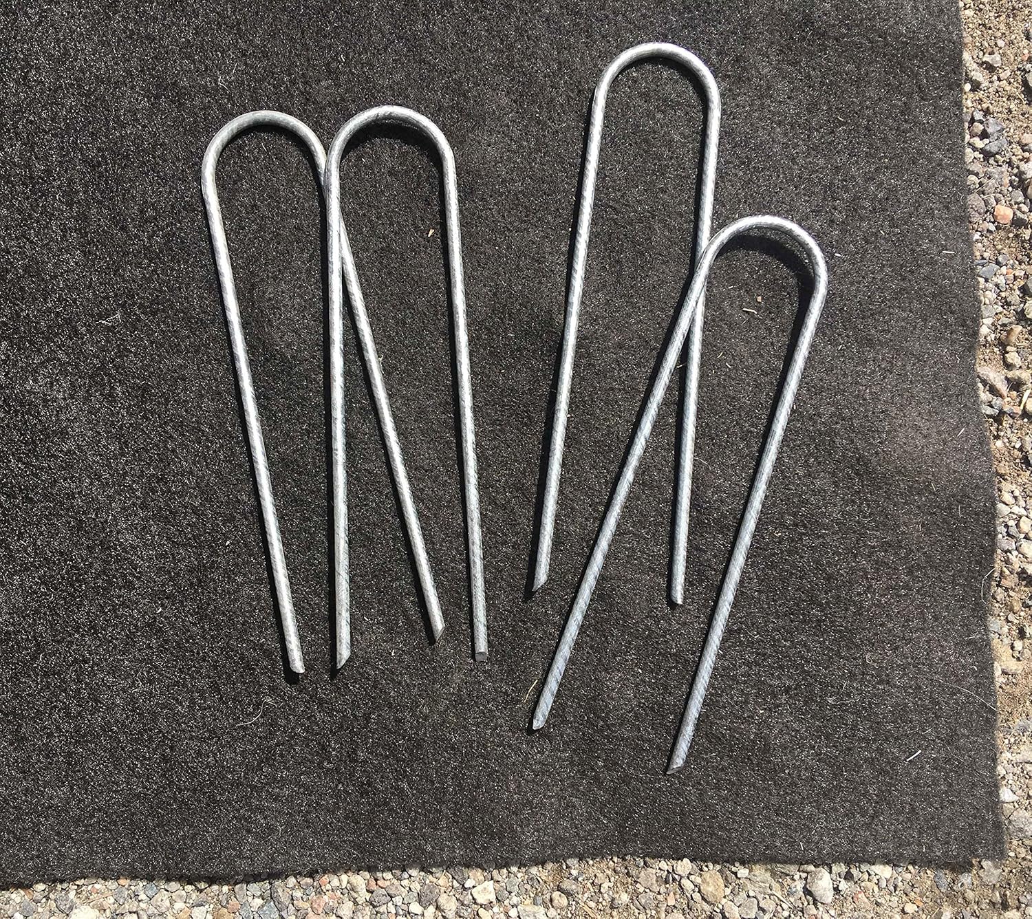 Sandbaggy Galvanized 6-Inch Landscape Staples | Industrial Grade 9 Gauge Steel | Also Called Fabric