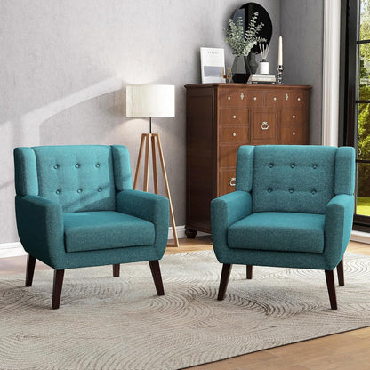 UIXE Accent Chair, Modern Upholstered Armchair in Fabric for Living Room, Comfy Club Arm Chairs